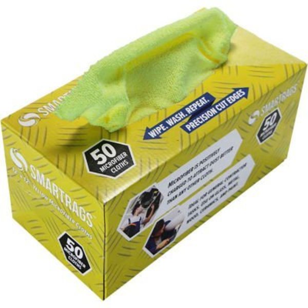 Monarch Brands SmartRags„¢ Microfiber Cleaning Cloths, 12" x 12", Yellow, 50 Rags/Box - M950Y M950Y